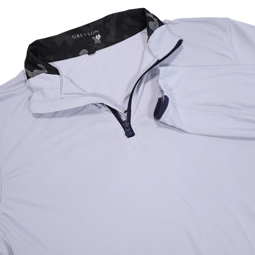GREYSON Men's Size L Grey 1/4 Zip Lightweight Performance Stretch Golf Pullover